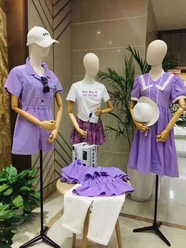 HiF韩一坊女装2022春夏季紫色连衣裙
