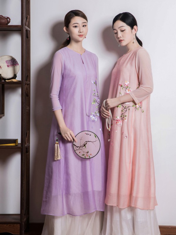 JIUYI久亿女装2022春夏季紫色连衣裙