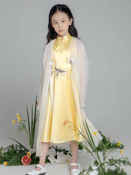 PETITMIEUX(贝的屋)童装2022春夏季黄色连衣裙