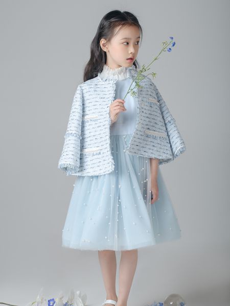 PETITMIEUX(贝的屋)童装2022春夏季蓝色连衣裙