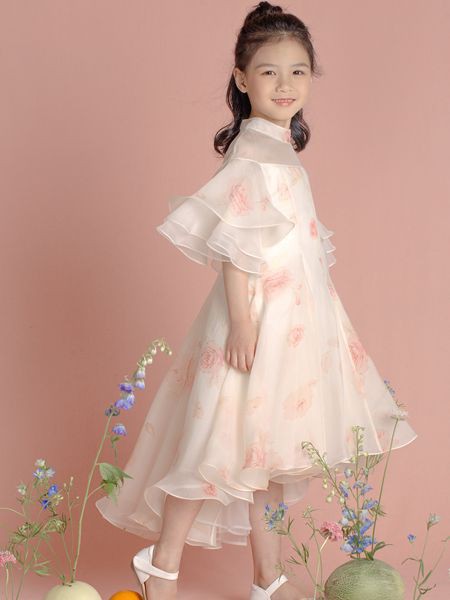 PETITMIEUX(贝的屋)童装2022春夏季米色连衣裙