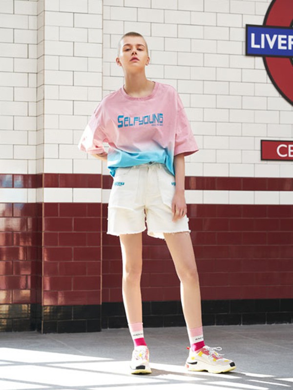 SY+女装2022春夏季粉色T恤