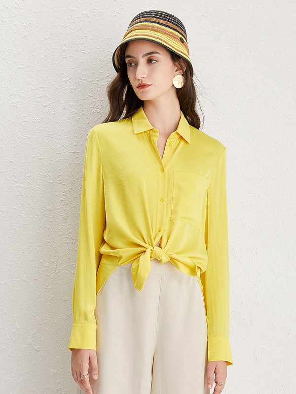 EVONA2022春夏季黄色衬衫
