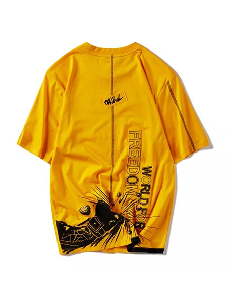 大鲲2022春夏季黄色T恤