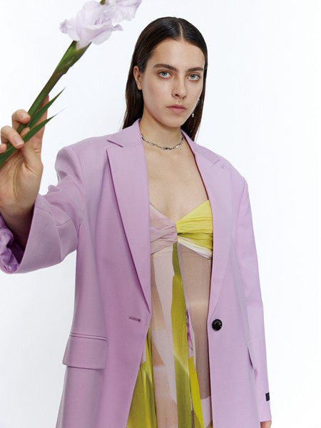 WIWH女装2022春夏季紫色西装