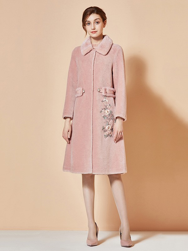 粉红玛琍女装2022秋冬季粉色大衣