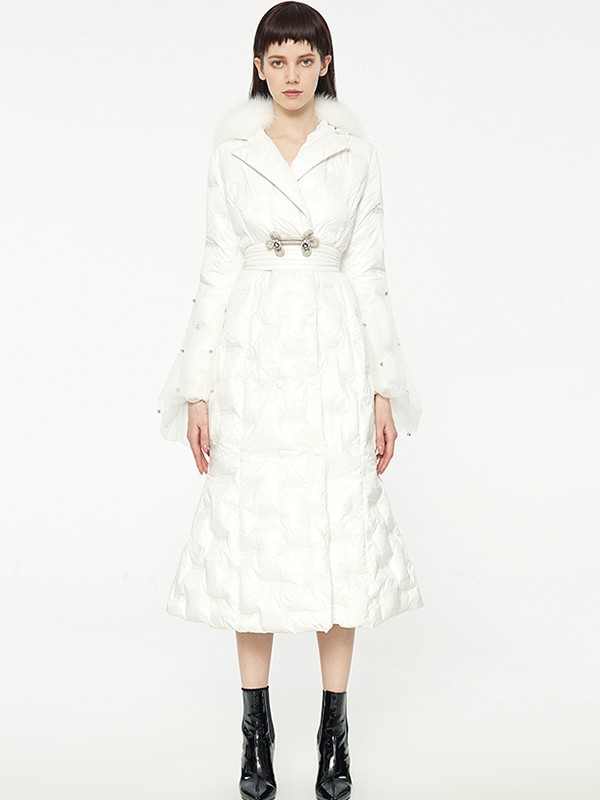 我爱漂亮2022秋冬季白色连衣裙