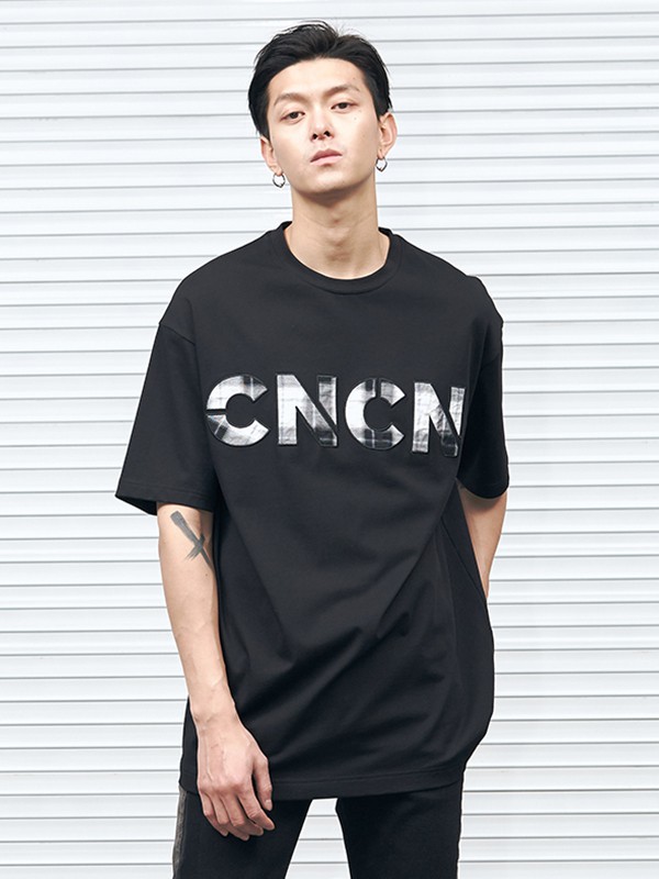 CNCN男装2022春夏季黑色T恤
