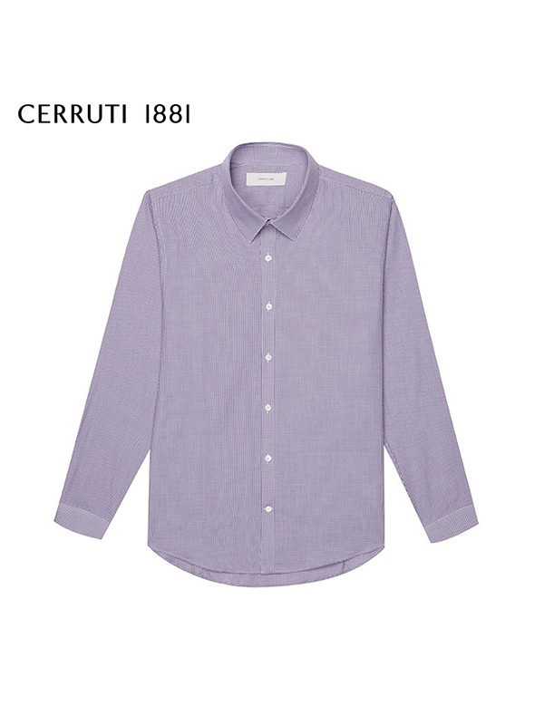 切瑞蒂男装2022春夏季紫色衬衫