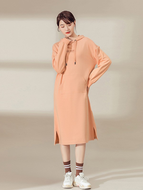 T2023春夏季橙色连衣裙