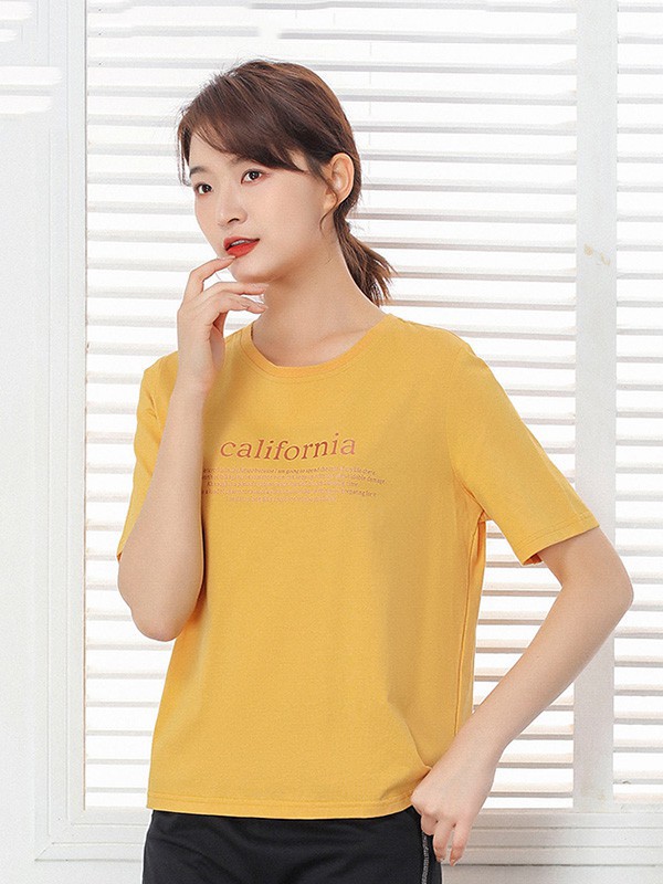 T女装2023春夏季黄色T恤