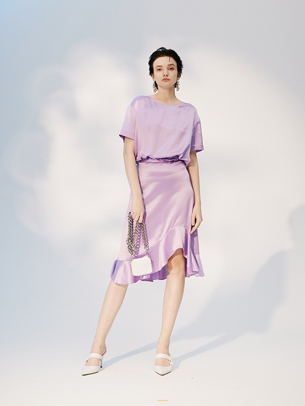 MYMO2022春夏季紫色连衣裙