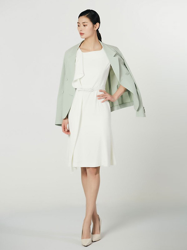 LynFong女装2023春夏季白色连衣裙