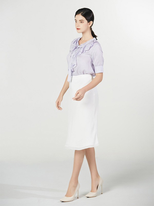 LynFong女装2023春夏季白色半身裙