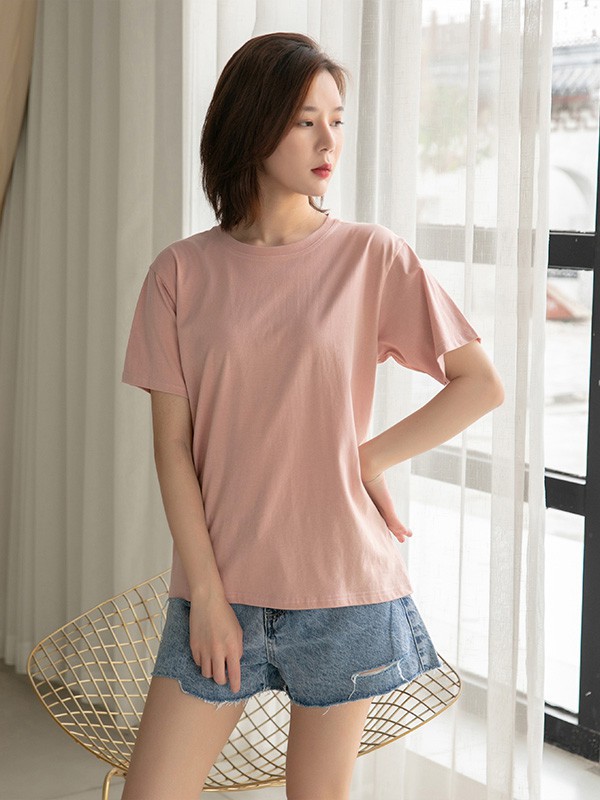 语格2023春夏季粉色T恤