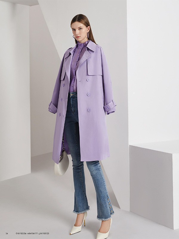 亮点国际女装2023春夏季紫色大衣