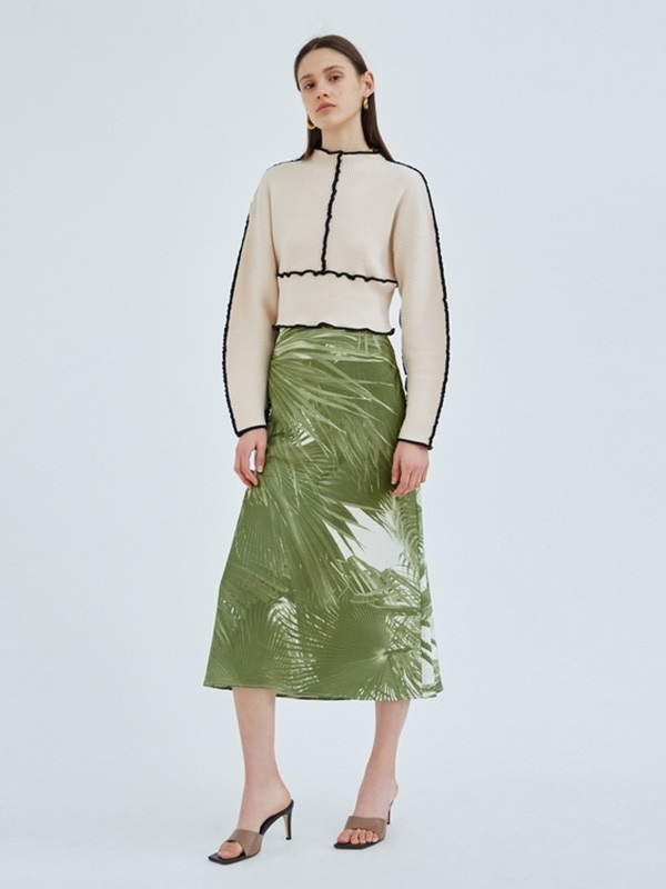 C/MEOCOLLECTIVE2022秋冬季绿色包臀裙