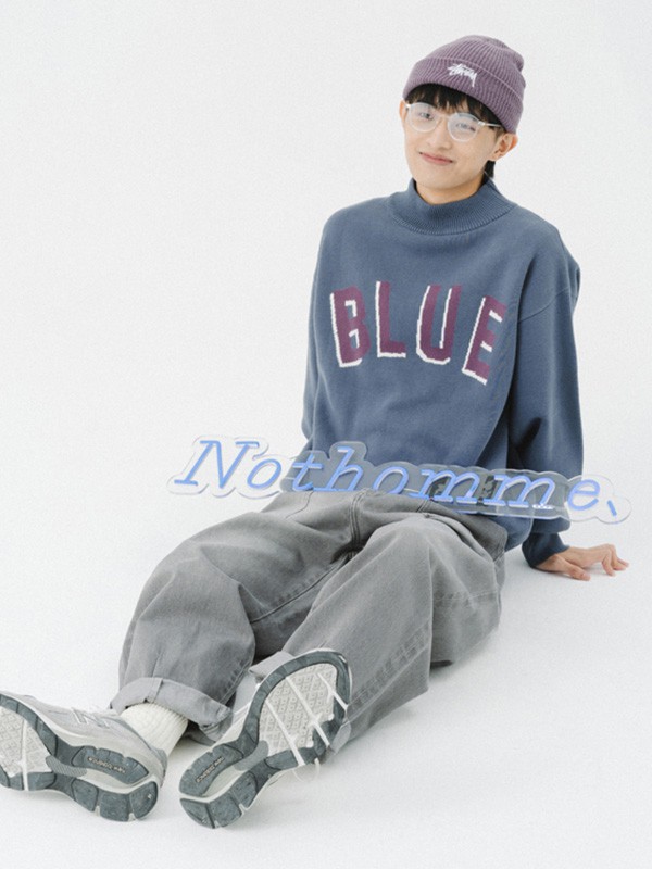 NOTHOMME2022秋冬季蓝色T恤
