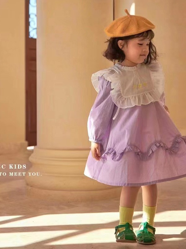 哆咪印像2023春夏季紫色连衣裙