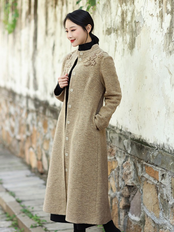 布符女装2022秋冬季棕色大衣