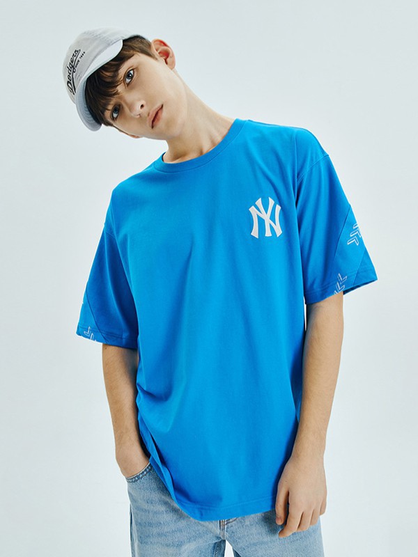 MLB棒球大联盟休闲装2023春夏季蓝色T恤