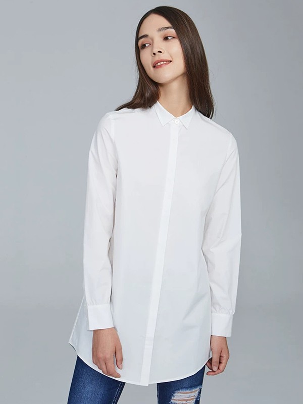 马艳丽女装2023春夏季白色衬衫