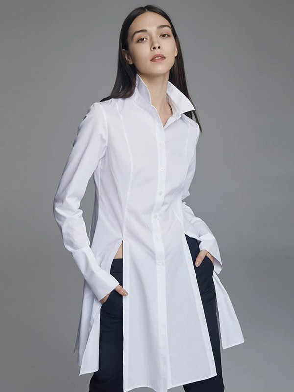 马艳丽2023春夏季白色衬衫