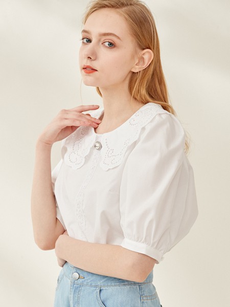 衣恋女装2023春夏季白色衬衫
