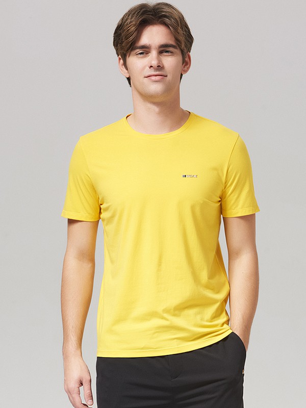 莱克斯顿男装2023春夏季黄色T恤