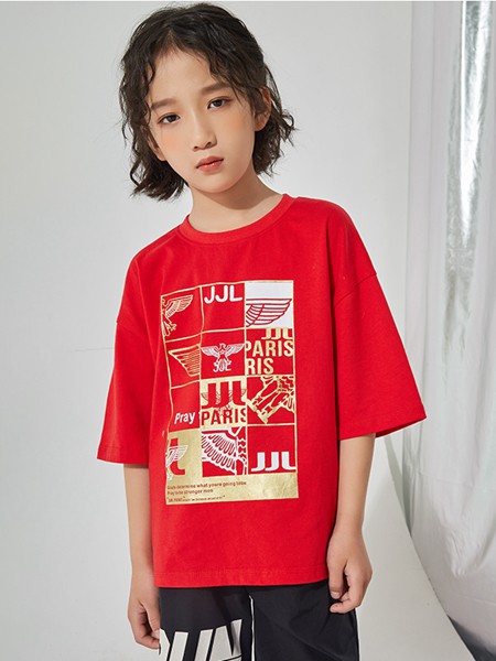 季季乐2023春夏季红色T恤