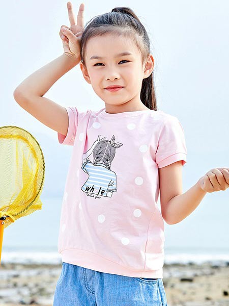 海威迩童装2023春夏季粉色T恤