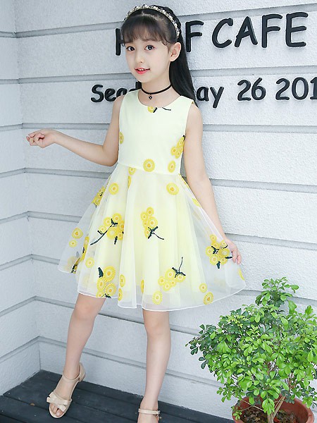ABCKIDS2023春夏季黄色连衣裙