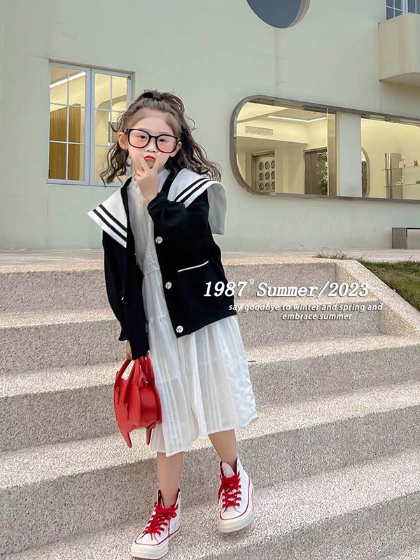 1987°童装2023春夏季白色连衣裙