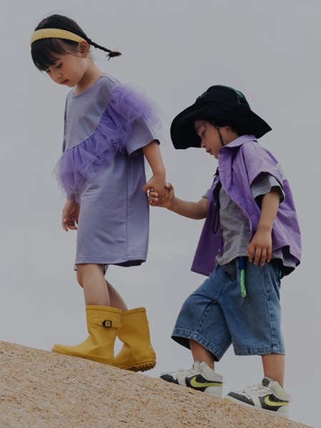 巴迪小虎童装2023春夏季紫色衬衫
