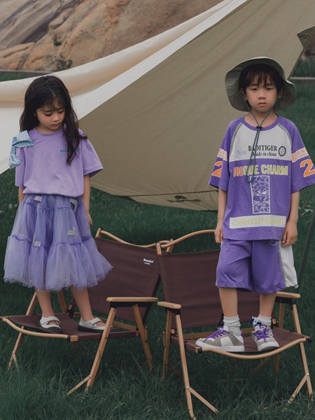 巴迪小虎2023春夏季紫色纱裙