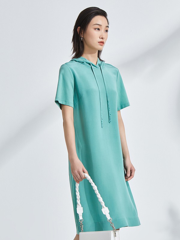 OTT2023春夏季绿色卫衣裙