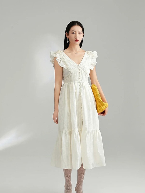 DD2023春夏季白色连衣裙