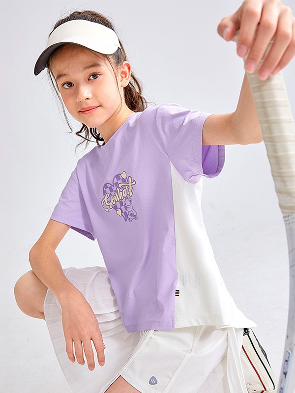 水孩儿2023春夏季紫色T恤