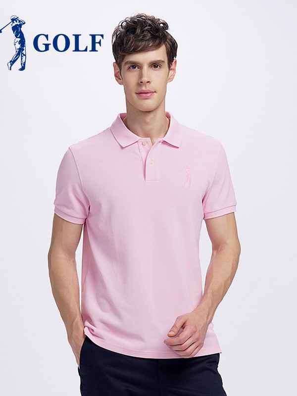 高尔夫2023春夏季粉色polo衫
