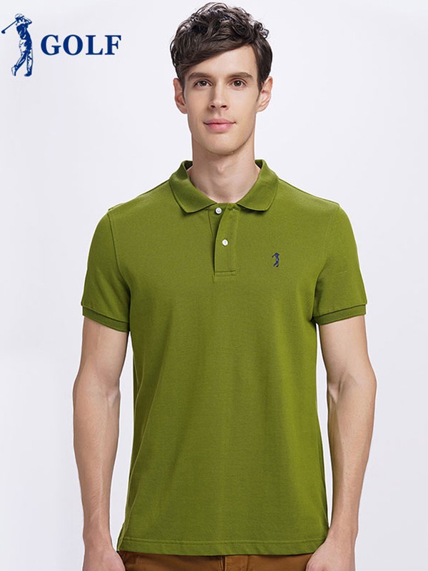 高尔夫男装2023春夏季绿色polo衫