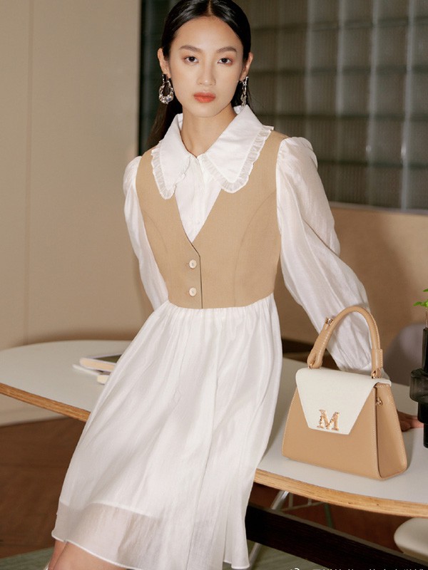 曼诺·比菲女装2023春夏季白色连衣裙