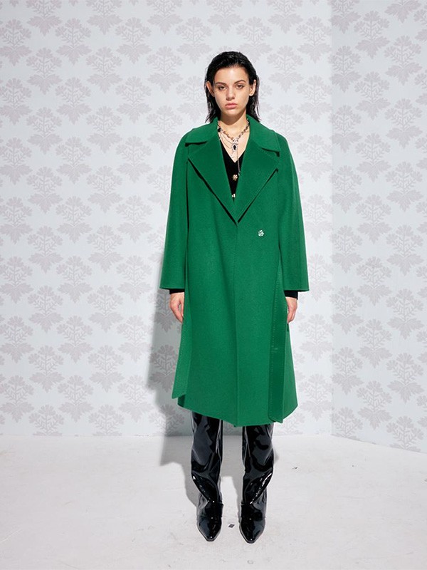 C’ESTLILITH女装2023秋冬季绿色大衣