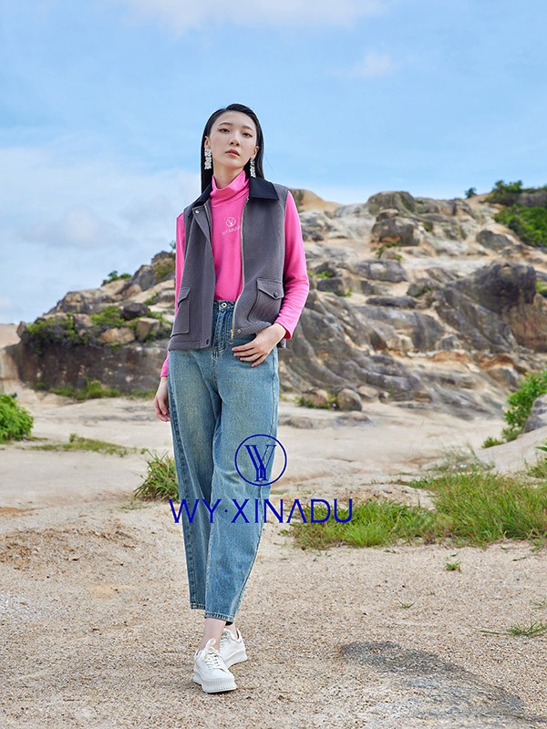 WY.XINADU女装2023秋冬季粉色衬衫