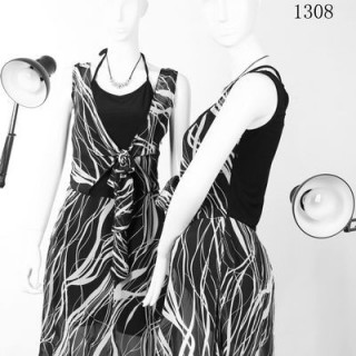 折扣女装进货特加依-1308拼接性感气质连衣裙