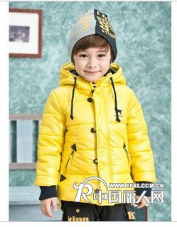 童装男童冬装2012新款儿童棉袄加厚外套带帽男童亮黄色眼睛款棉衣