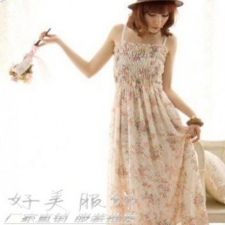 广东夏季女装批发市场最好卖的夏季女装批发韩版雪纺连衣裙