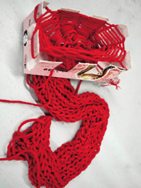 女士围巾织法之纸盒织法