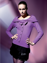紫色女装搭配-针织衫