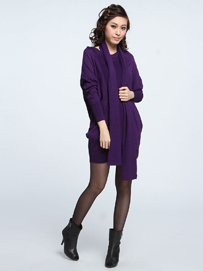 紫色女装搭配-长袖裙